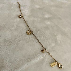 Coach Signature Gold Flower and Pearl bracelet